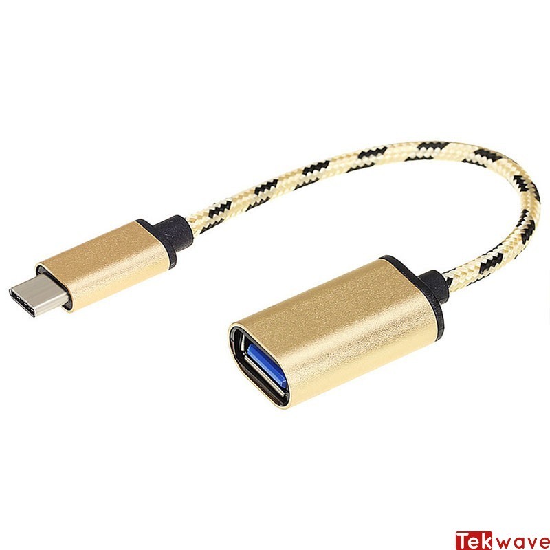 Câble OTG Type C vers USB femelle - Doré