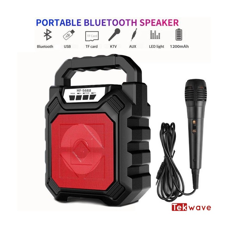 Speaker Bluetooth avec microphone - Rouge