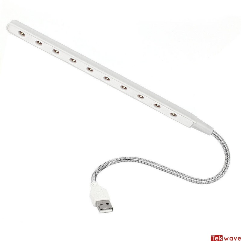 Lampe Flexible USB De 10 Led - Blanc