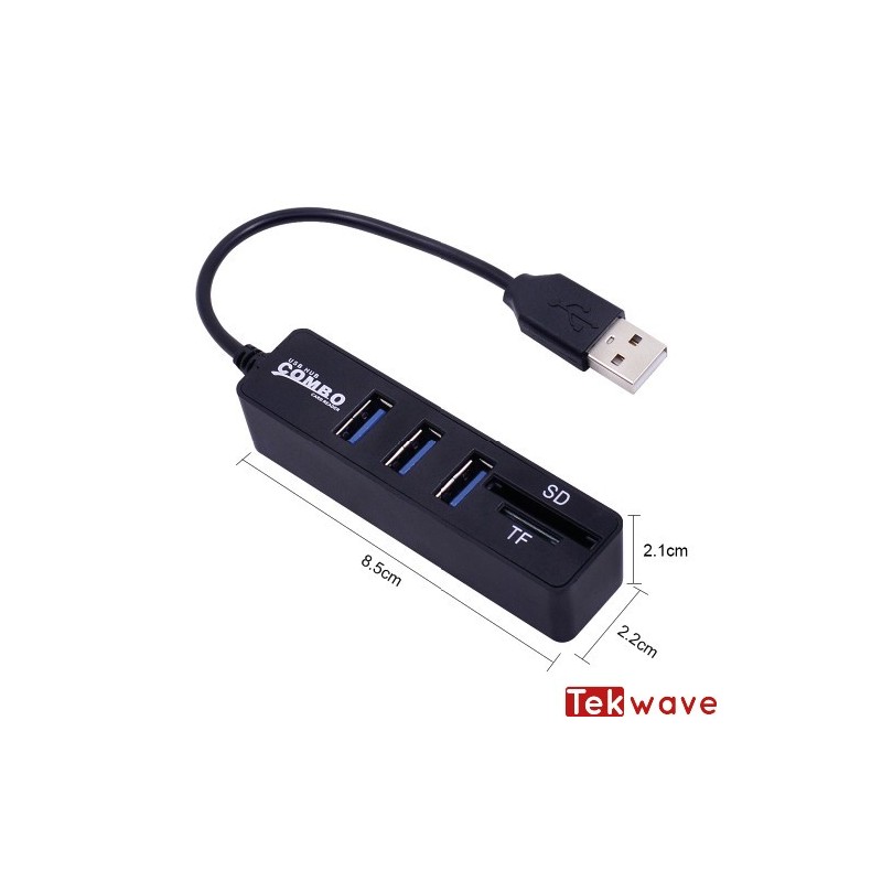 3 Ports USB Hub Combo 2,0 Micro Lecteur De Carte SD/TF Haute Vitesse Multi USB