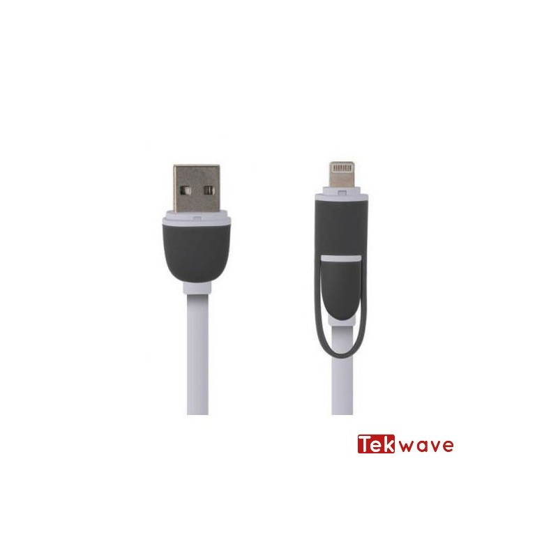 Câble 2en1 compatible avec iphone & micro usb
