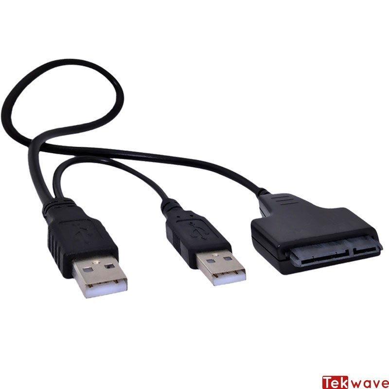 Adaptateur USB 2.0 vers SATA double - 22 Broches 2.5 Pouces HDD Externe SSD Disque Dur - Câble de Haute Vitesse