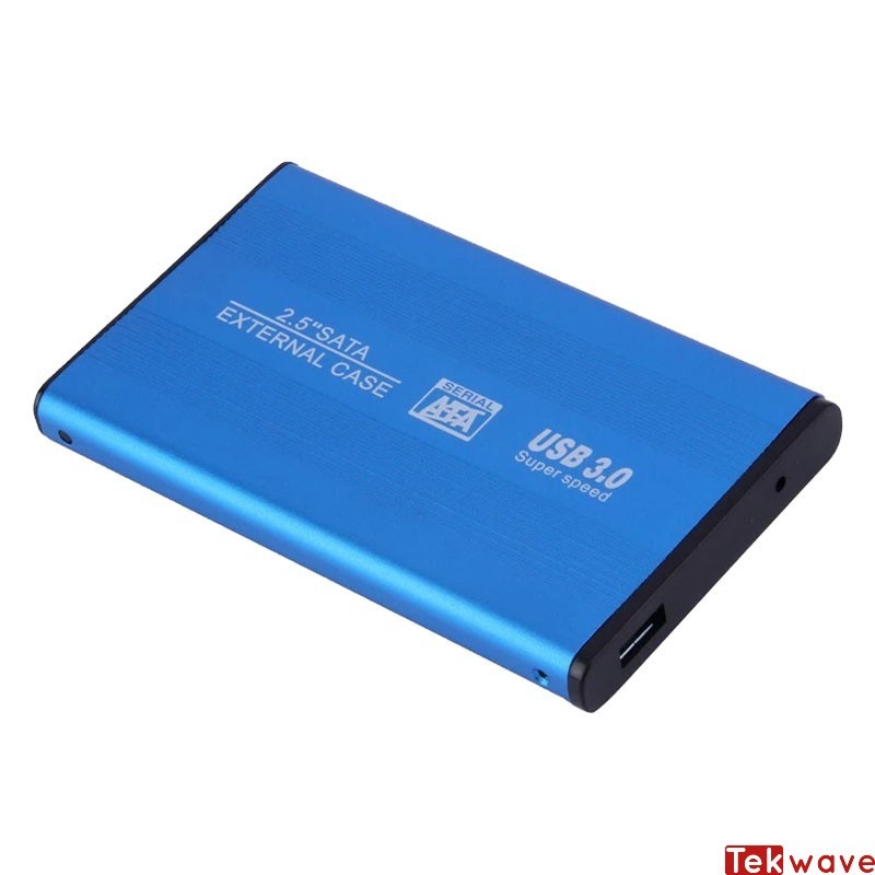 Boîtier Externe pour Disque Dur SATA USB 3.0, 2.5 pouces, Bleu, HDD